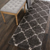 Nourison Luxe Shag LXS02 Charcoal Beige Area Rug Corner Image