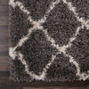 Nourison Luxe Shag LXS02 Charcoal Beige Area Rug Detail Image