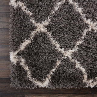 Nourison Luxe Shag LXS02 Charcoal Beige Area Rug Detail Image