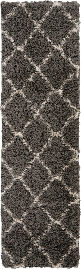 Nourison Luxe Shag LXS02 Charcoal Beige Area Rug main image