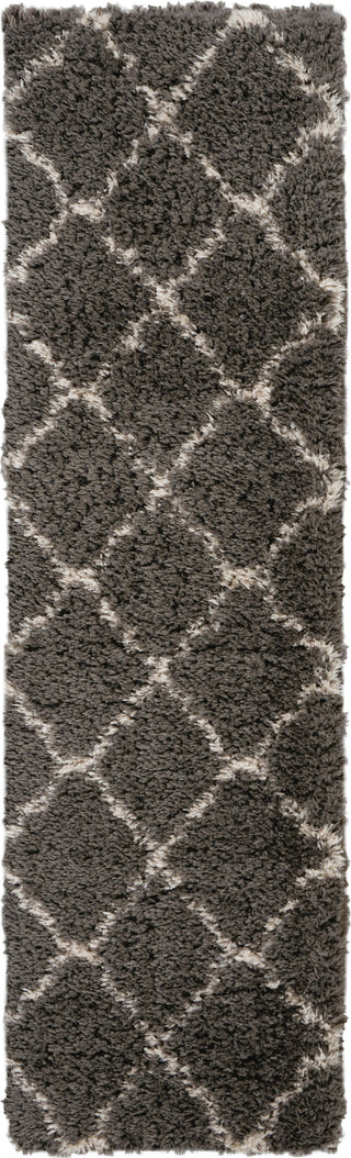 Nourison Luxe Shag LXS02 Charcoal Beige Area Rug main image