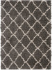Nourison Luxe Shag LXS02 Charcoal Beige Area Rug Main Image
