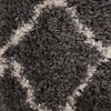 Nourison Luxe Shag LXS02 Charcoal Beige Area Rug Swatch Image