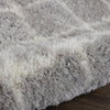 Nourison Luxe Shag LXS02 Grey Ivory Area Rug Corner Image