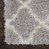 Nourison Luxe Shag LXS02 Grey Ivory Area Rug Detail Image