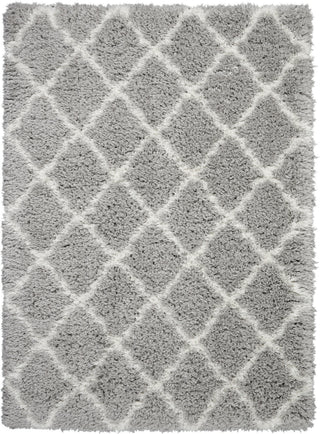 Nourison Luxe Shag LXS02 Grey Ivory Area Rug main image