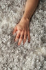 Nourison Luxe Shag LXS02 Grey Ivory Area Rug Room Image Feature
