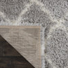 Nourison Luxe Shag LXS02 Grey Ivory Area Rug Corner Image