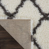 Nourison Luxe Shag LXS02 Ivory/Charcoal Area Rug Corner Image