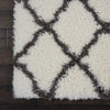 Nourison Luxe Shag LXS02 Ivory/Charcoal Area Rug Detail Image