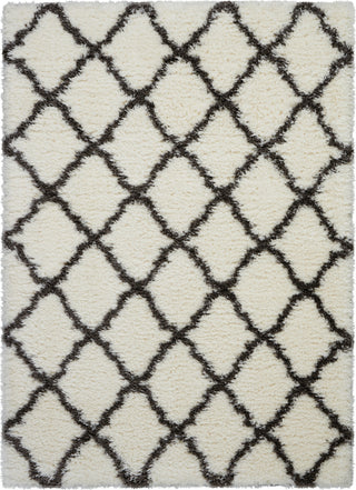 Nourison Luxe Shag LXS02 Ivory/Charcoal Area Rug main image