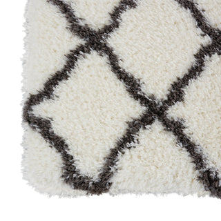 Nourison Luxe Shag LXS02 Ivory/Charcoal Area Rug Texture Image