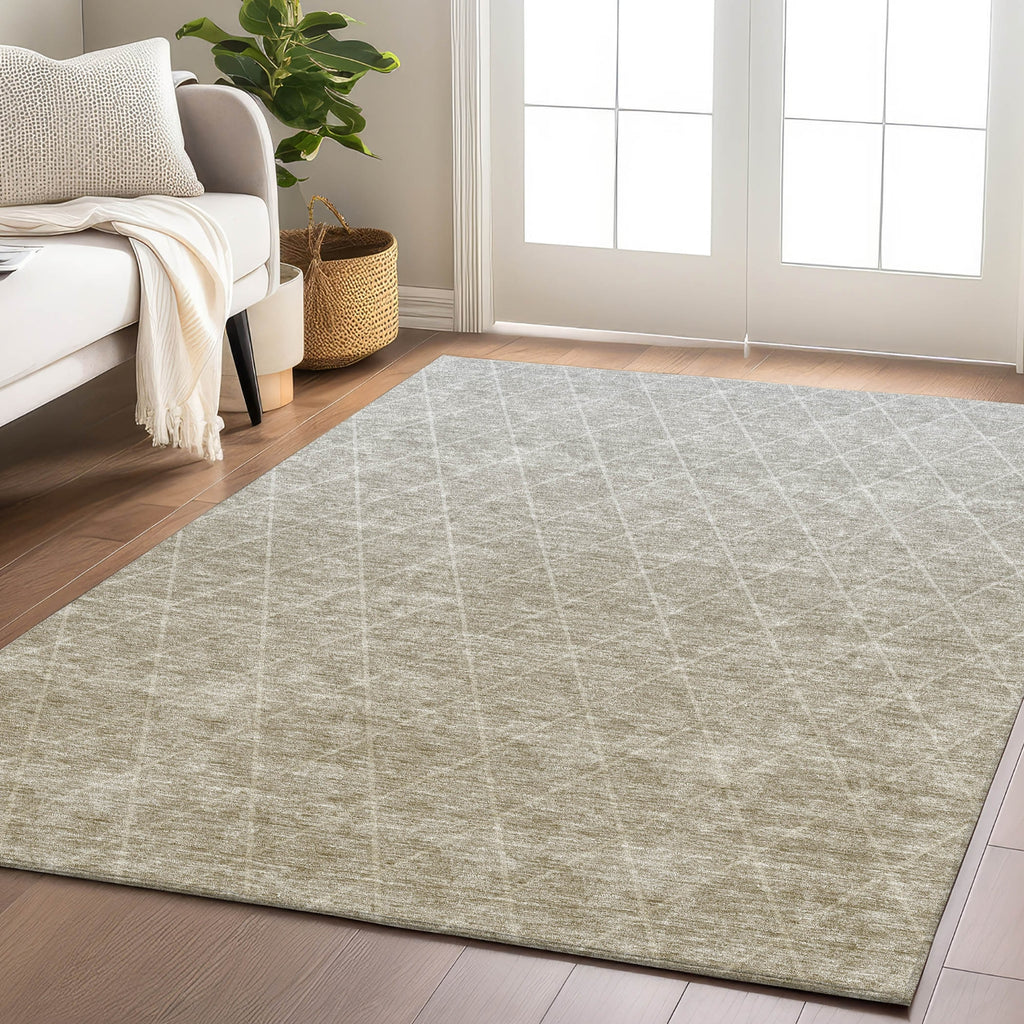 Dalyn Lazio LZ2 Taupe Machine Washable Area Rug Lifestyle Image Feature