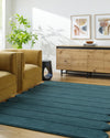 LIVABLISS Mystique M-5491 Beetle Blue Area Rug Room Scene Feature