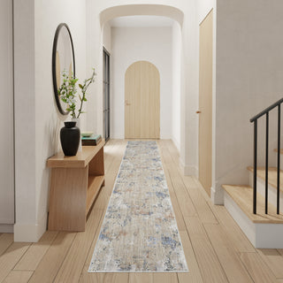 Nourison ABSTRACT HUES ABH01 BEIGE GREY Corner Image