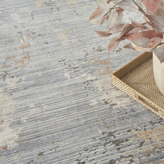 Nourison ABSTRACT HUES ABH01 GREY BLUE Corner Image