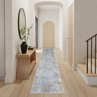 Nourison ABSTRACT HUES ABH01 GREY BLUE Corner Image
