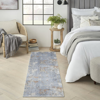 Nourison ABSTRACT HUES ABH01 GREY BLUE Corner Image