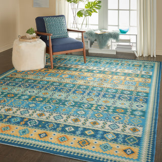 Nourison Madera MAD08 Light Blue Area Rug Room Image Feature