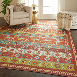 Nourison Madera MAD08 Light Blue Area Rug Room Image Feature