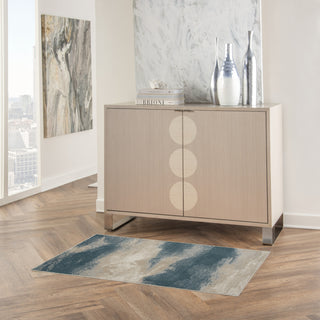 Nourison Maxell MAE06 Ivory/Teal Area Rug by Home Corner Image