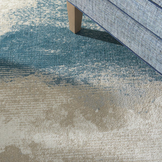 Nourison Maxell MAE06 Ivory/Teal Area Rug by Home Corner Image