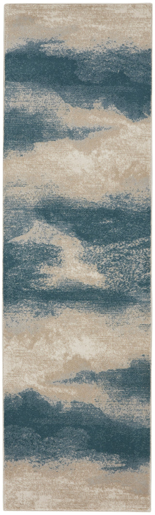 Nourison Maxell MAE06 Ivory/Teal Area Rug by Home Main Image