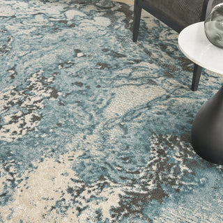 Nourison Maxell MAE08 Ivory/Teal Area Rug by Home Corner Image
