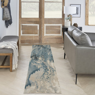 Nourison Maxell MAE08 Ivory/Teal Area Rug by Home Corner Image