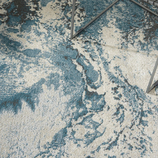 Nourison Maxell MAE08 Ivory/Teal Area Rug by Home Corner Image