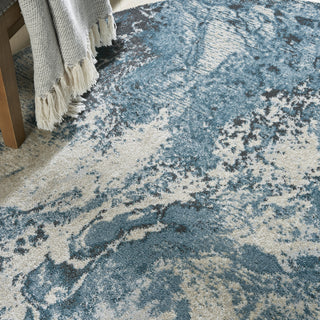 Nourison Maxell MAE08 Ivory/Teal Area Rug by Home Corner Image