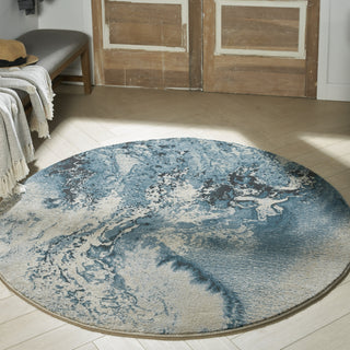 Nourison Maxell MAE08 Ivory/Teal Area Rug by Home Corner Image