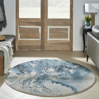 Nourison Maxell MAE08 Ivory/Teal Area Rug by Home Room Image Feature