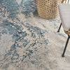 Nourison Maxell MAE08 Ivory/Teal Area Rug by Home Corner Image