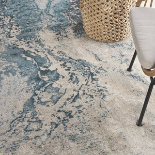 Nourison Maxell MAE08 Ivory/Teal Area Rug by Home Corner Image