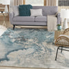 Nourison Maxell MAE08 Ivory/Teal Area Rug by Home Corner Image
