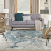 Nourison Maxell MAE08 Ivory/Teal Area Rug by Home Room Image Feature