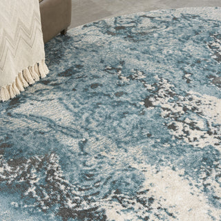 Nourison Maxell MAE08 Ivory/Teal Area Rug by Home Corner Image