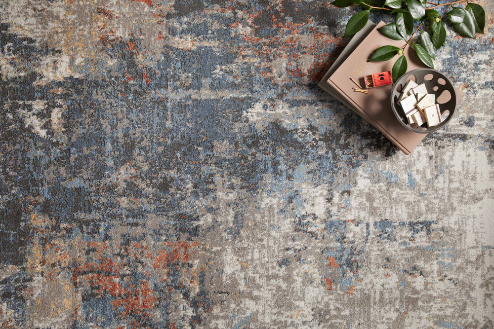 Loloi II Maeve MAE-01 Silver/Apricot Area Rug Lifestyle Image Feature