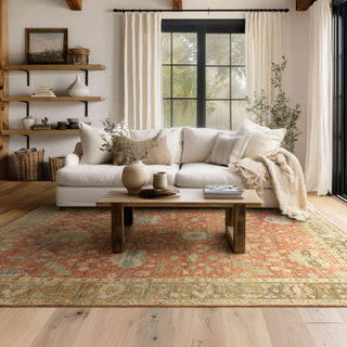 Karastan Sundar Mandir Rust Area Rug Lifestyle Image Feature