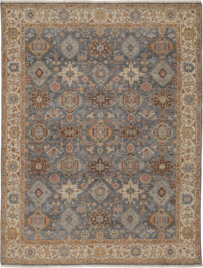 Havila Fine Rugs Mughal H1772 Blue/Gold Area Rug