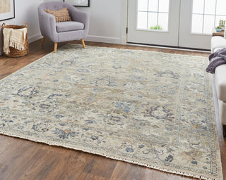 Havila Fine Rugs Mughal H1819 Gray/Blue Area Rug Lifestyle Image Feature