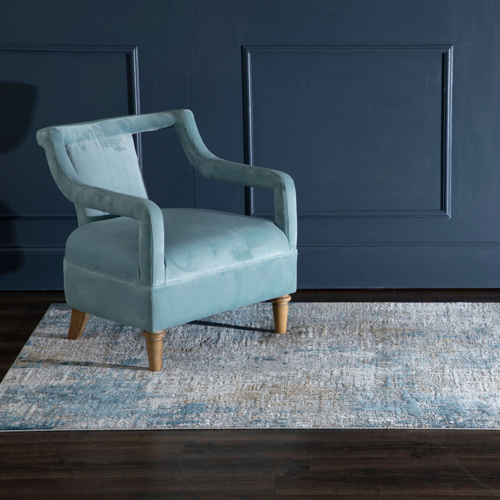 Karastan Tryst Marseille Blue Area Rug Room Scene Image Feature