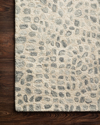 Loloi Masai MAS-03 Silver Grey/Ivory Area Rug Corner Image