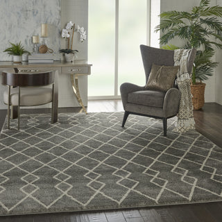 Nourison Martil MAT01 Silver Area Rug Room Image Feature