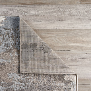 LR Home Matrix 81156 Walnut/Silver Blue Area Rug Lifestyle Image Feature