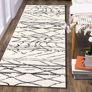LR Home Matrix 81200 White/Black Area Rug Lifestyle Image Feature