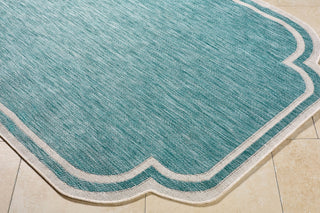 Livabliss Miami Beach MBH-2311 Aqua Area Rug Corner Shot