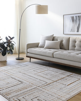 LIVABLISS Mood MDD-2323 Taupe Area Rug Room Scene Feature