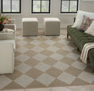 Nourison Washable Modern Jute MDJ01 Natural Ivory Area Rug Corner Image